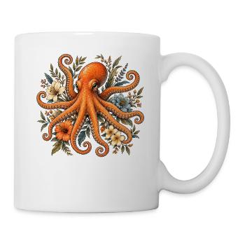 Boho Botanical Octopus - Tasse - Weiß - Rechts