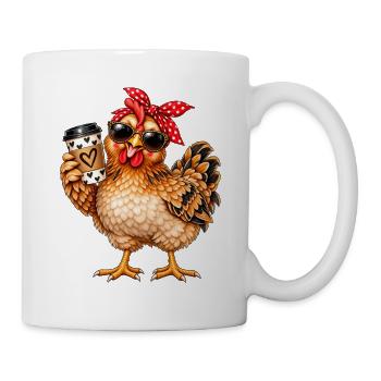 Coffee Chick mit Bandana und Sonnenbrillen - Tasse - Weiß - Rechts