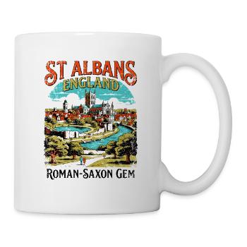 St Albans England Roman Saxon Gem - Tasse - Weiß - Rechts