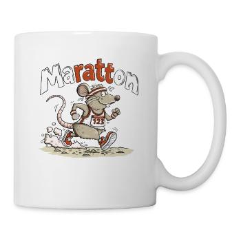 Maratton Ratte Marathon Läufer Humor Design - Tasse - Weiß - Rechts
