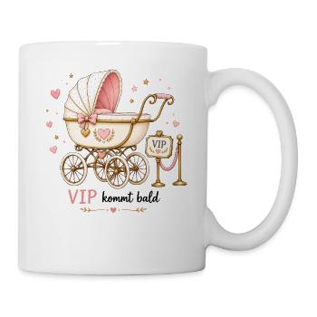 VIP Babyankündigung Schwangerschaft Baby Unterwegs - Tasse - Weiß - Rechts