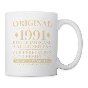 Original seit 1991 Jahrgang Absolut Einmalig - Tasse - Weiß - Rechts