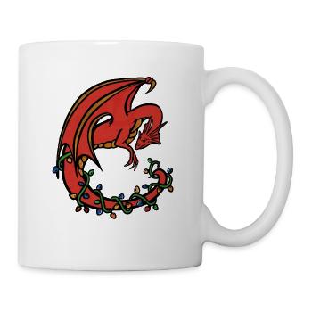 Crimson Dragon im Vine Circle - Tasse - Weiß - Rechts