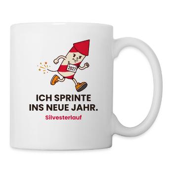 Ich sprinte ins neue Jahr Silvesterlauf 2027 - Tasse - Weiß - Rechts