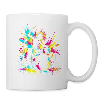 Schlagzeuger, Schlagzeug, Drummer, Trommeln - Tasse - Weiß - Rechts