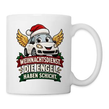 Weihnachtsdienst EngelAuto - Tasse - Weiß - Rechts