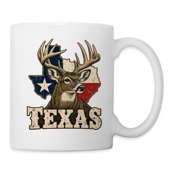 Texas Hirsch Flagge - Tasse - Weiß - Rechts