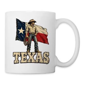 Texas Cowboy Flagge - Tasse - Weiß - Rechts