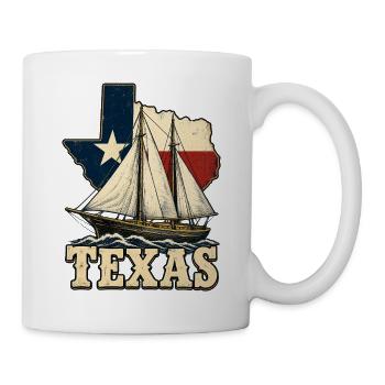Texas Segelboot Vintage - Tasse - Weiß - Rechts