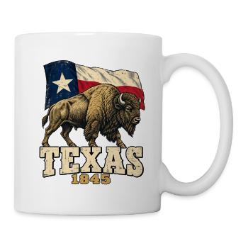 Texas Bison 1845 Flag Vintage - Tasse - Weiß - Rechts