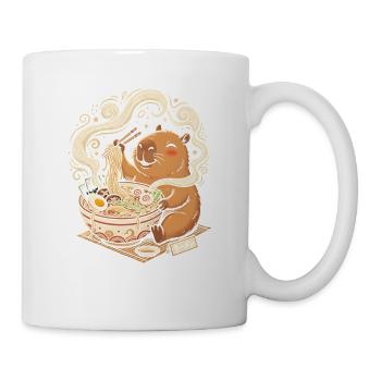 Capybara Isst Ramen Japanische Nudeln Kawaii - Tasse - Weiß - Rechts