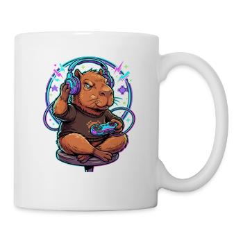 Capybara Gamer Mit Controller Gaming Kawaii - Tasse - Weiß - Rechts