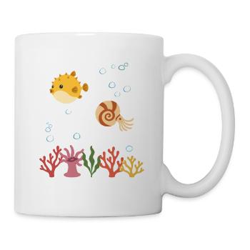 Kugelfisch Unterwasser Kinder Nautilus Meer - Tasse - Weiß - Rechts