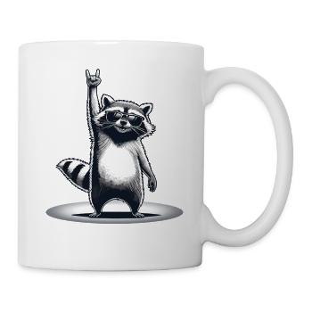 Retro Raccoon Rock-Musik Geschenk Männer Kinder Frauen - Tasse - Weiß - Rechts