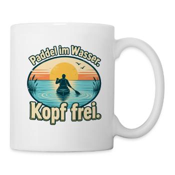 Paddeln Kajak Kanu SUP Paddler - Tasse - Weiß - Rechts