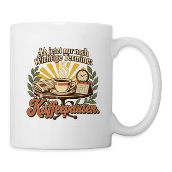 Ruhestand Geschenk Kollege Abschied Kaffeepause - Tasse - Weiß - Rechts