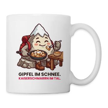 Berg Kaiserschmarrn Gipfel im Schnee - Tasse - Weiß - Rechts