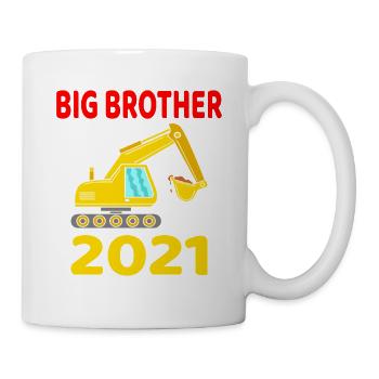 Big Brother 2021 Bagger Großer Bruder 2021 Bald - Tasse - Weiß - Rechts