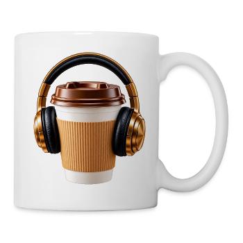 Musik mit Kaffee - Tasse - Weiß - Rechts