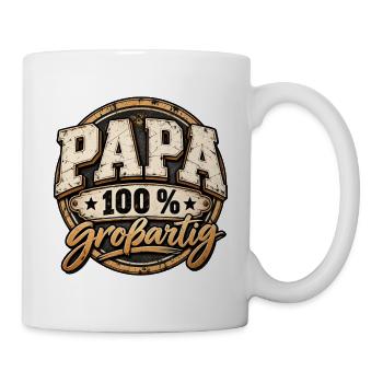 Vatertag Papa 100% großartig Geschenk für Papa - Tasse - Weiß - Rechts