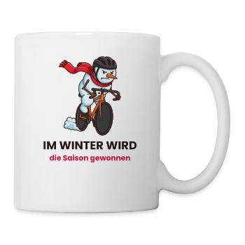 Schneemann Rennrad Wintertraining - Tasse - Weiß - Rechts
