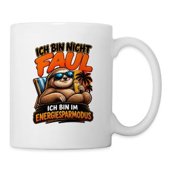 Energiemodus Faultier - Tasse - Weiß - Rechts