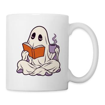 Bibliophile Geist mit Kaffee - Tasse - Weiß - Rechts