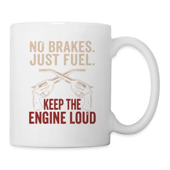 No Brakes Just Fuel Vintage Garage Zapfpistole - Tasse - Weiß - Rechts