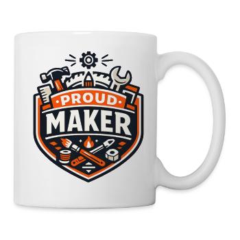 Stolzer Maker Abzeichen – Basteln & DIY - Tasse - Weiß - Rechts