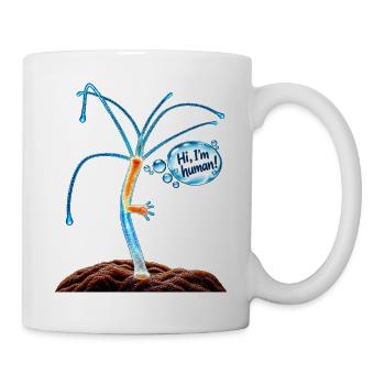 "Hi I'm human" - Tasse - Weiß - Rechts