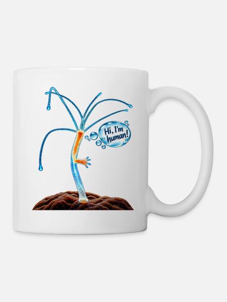 "Hi I'm human" - Tasse - Weiß