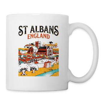 England St Albans Cathedral And Historic Cityscape - Tasse - Weiß - Rechts