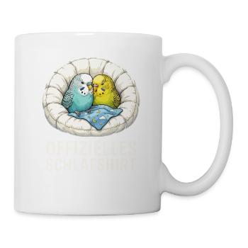 Papageienkuschel Schlafshirt - Tasse - Weiß - Rechts