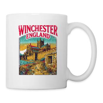 City Retro Winchester England Historic Landmark - Tasse - Weiß - Rechts