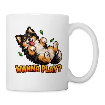 Will to Play Cute Pixel Art Puppy – verspielter Hund - Tasse - Weiß - Rechts