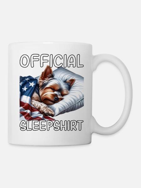 Yorkshire Terrier US Schlafshirt - Tasse - Weiß