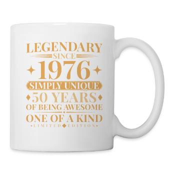 Legendary since 1976 Simply Unique 50th Birthday - Tasse - Weiß - Rechts