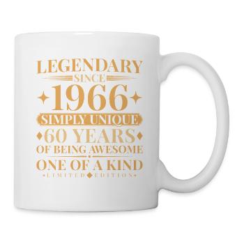 Legendary since 1966 Simply Unique 60th Birthday - Tasse - Weiß - Rechts