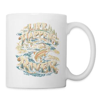 Fliegenfischen Fliegenangler - Tasse - Weiß - Rechts