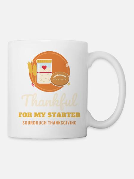 Dankbar für meinen Starter-Sauerteigbäcker - Tasse - Weiß
