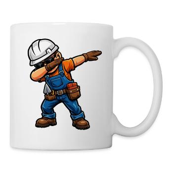 Dabbing Maurer – Lustiges Handwerker Motiv - Tasse - Weiß - Rechts