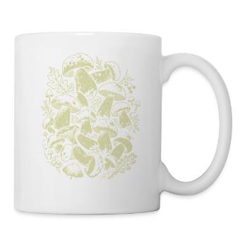 Porcini-Pilze – Vintage Waldkunst - Tasse - Weiß - Rechts