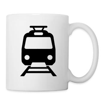 Elektrolok Silhouette Eisenbahn minimalistisch - Tasse - Weiß - Rechts