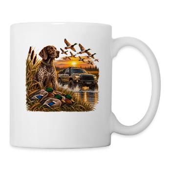 Vintage Hunting Truck Duck Hunting Dog Rustic Outd - Tasse - Weiß - Rechts