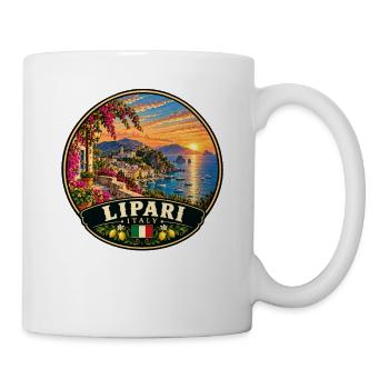 Lipari Italien Sonnenuntergang Strand Urlaub - Tasse - Weiß - Rechts