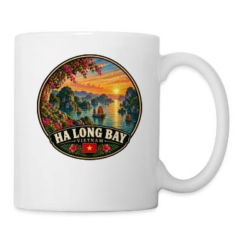 Ha Long Bay Vietnam Flagge Küste Sunset Urlaub - Tasse - Weiß - Rechts