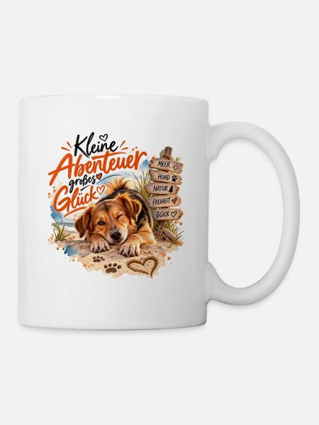 Kleine Abenteuer Großes Glück - Tasse - Weiß