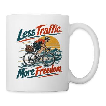 Fahrrad Pendler Geschenkidee  - Tasse - Weiß - Rechts