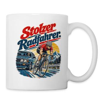 Stolzer Radfahrer Geschenkidee - Tasse - Weiß - Rechts