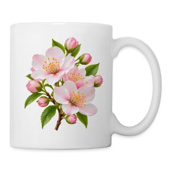Rosa Sakura-Blüten-Strauß - Tasse - Weiß - Rechts